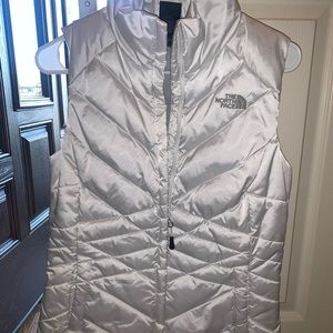 North Face white puffer vest